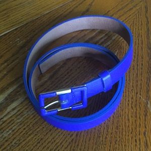 Royal blue leather belt